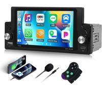 1 Din Carplay Radio with 5.9 Inch IPS Screen, Bluetooth Handsfree with Android Auto Mirror Link FM USB/AUX/Type-C/MIC Port