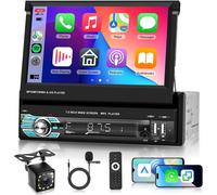 1 Din Écran Autoradio Rétractable 7 Pouces Avec Carplay Sans Fil Android Auto, Poste Radio Voiture Bluetooth Écran Tactile 1 Din Avec Lien Miroir Fm Radio Swc Dsp/Usb/Tf/Aux/Mic+Caméra Recul[Z1487]