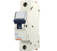 1 disjoncteur automatique Gewiss GW92208 B20 série 90 | 1 pôle type B | 230 V CA | 20 A | Capacité de coupure 6 kA | IP2X | Rail DIN | Protection contre les surintensités et les courts-circuits |