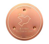 1. Disque de bain d'oiseaux en cuivre robuste avec triple base de purification de l'eau naturelle réduit à tous les 14 jours résistant aux intempéries Plaque de cuivre pour bain d'oiseaux