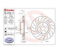 1 Disque De Frein Brembo Vernis Uv 09.a732.11