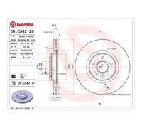 BREMBO - Disque de frein vernis 09.C542.21 (Vendu à l'unité) - Réf. 1392804