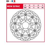 1 Disque Frein Avant Ø320 TRW Premium Ducati 848 EVO SE Corse SE 2012 2013