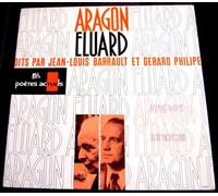 1 Disque Vinyle LP 33 Tours - Ades - 10 041 - Louis Aragon - Paul Éluard - Dits par : Jean-Louis Barrault - Gérard Philipe - (1 Disque Vinyle 33t LP)
