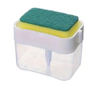 1 distributeur automatique, boîte à détergent, savon à vaisselle de type presse de cuisine avec lingette éponge(WHITE)