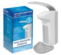 1 Distributeur de désinfectant ARNOMED en Plastique, Distributeur de désinfectant pour 500ml, Distributeur de Savon Automatique, Distributeur de Savon Blanc pour Fixation Murale Porte Savon Liquide