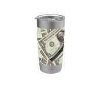 1 dollar Bill Argent Devise américaine Espèces Entrepreneur Finance Gobelet isotherme en acier inoxydable double paroi