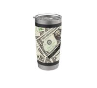 1 dollar Bill Argent Devise américaine Espèces Entrepreneur Finance Gobelet isotherme en acier inoxydable double paroi