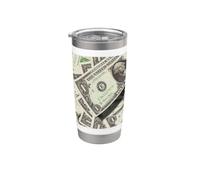 1 dollar Bill Argent Devise américaine Espèces Entrepreneur Finance Gobelet isotherme en acier inoxydable double paroi