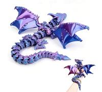 1 dragon 3D, animaux 3D pour décoration et jeu, dragon 3D avec ailes au design réaliste, figurine détaillée de 22 cm, idéal pour les collectionneurs et les amateurs d'imagination