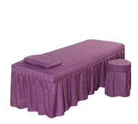 1 drap de lit solide for salon beauté, table massage, matelas, doux for la peau, couverture complète avec trou, 5 tailles(PURPLE,180x70 bedskirt only)