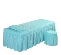 1 drap de lit solide for salon de beauté, table de massage, matelas de lit, doux for la peau, lit de massage, housse complète avec trou pour les tables de massage(SKY BLUE,180x70 bedskirt only)