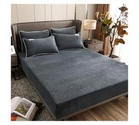 1 Drap-Housse en Tissu Velours Doux au Toucher, Couvre-lit élastique, Housse de Matelas, Protection Linge lit, Flanelle Chaude for l'hiver(Color 2,200X220X25CM)