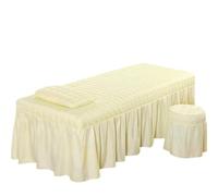 1 drap-housse uni for table de massage et salon beauté, doux for la peau, idéal for les spas, housse intégrale avec ouverture, 5 tailles disponibles pour Spa, Beauté(Beige,180x70 bedskirt only)