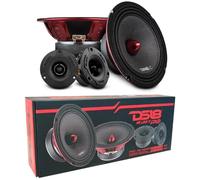 1 DS18 PRO-X8.4BMPK, système 2 voies, 20 cm 8"", 275 watts RMS, 550 watts max, 2 woofers, 2 tweeters, 4 ohms, voiture, kit apparié
