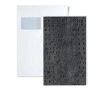 1 ÉCHANTILLON S-24964 WallFace CROCO CLASSY Black STRUCTURE Collection | ÉCHANTILLON Panneau mural au format A5