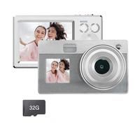1. Écran 5000 W Zoom 16x Vidéo antichoc pour adolescents Photographie en plein air Caméra étudiante avec double affichage