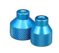 1 écrou à molette torsadé en alliage d'aluminium avec trou latéral (D16 x H20 mm) M3 M4 M5(Blue,M4xD20xH20mm)