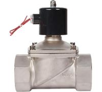 1 électrovanne pneumatique micro 2,5 pouces en acier inoxydable normalement fermée for la commande d'eau(BSPP-AC220V)