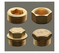 1 embout de tuyau en laiton à tête hexagonale en laiton de 1,27 cm, 1,9 cm, 2,5 cm, 3,8 cm, 3,8 cm, 3,8 cm, 1,2 cm, adaptateur de connecteur fileté femelle mâle (hexagonal extérieur 1)