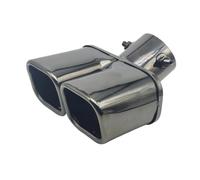 1 Embout D'échappement Universel Carré À Double Sortie Pour Tuyau D'échappement De Voiture, Entrée En Acier Inoxydable 60 Mm/75 Mm D'Échappement(Innet 60mm D)