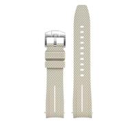 1 Embout incurvé de 20 mm for Bracelet Montre Swatch MoonSwatch Planet(Beige-White)
