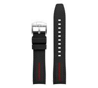 1 Embout incurvé de 20 mm for Bracelet Montre Swatch MoonSwatch Planet(Black-Red)