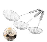 1 ensemble (3 pièces) écumoire en acier inoxydable, louche à passoire araignée solide, ustensile de cuisine Pour Aliments(31x11cm)