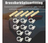 1 Ensemble 5 Raccords Droit 8mm Laiton Cannelé Connecteur Tuyau avec 10 Colliers