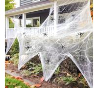 1 ensemble, 60 toiles d'araignées souples, décorations d'halloween, bonus avec 10 fausses araignées, toiles d'araignées super extensibles pour Halloween, intérieur et extérieur 60 Sqft
