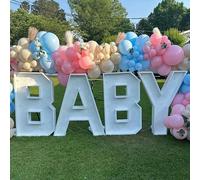 1 ensemble 70CM cadre de lettre géante blanc un bébé anniversaire mariage réception-cadeau pour bébé décoration de fête bricolage nom ballon boîte de remplissage ONE