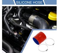 1 Ensemble 83Mm/3.27"-89Mm/3.5" Di 100Mm/3.94" Longueur 0 Degré Bleu Rouge Tuyau En Silicone De Voiture Avec Pinces Tuyau De refroidisement Universel