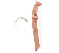1 Ensemble Bandeau De Fête D'anniversaire Couronne D'anniversaire Bandeaux Pour Femmes Coiffe En Strass Scintillant Décorations De Fête Bandeaux D'anniversaire Rose Gold Alliage TINEASUR