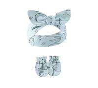 1 ensemble bandeau élastique pour bébé avec moufles assorties, joli nœud papillon, bandeau absorbant la transpiration pour les cheveux pour filles