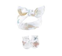 1 ensemble bandeau élastique pour bébé avec moufles assorties, joli nœud papillon, bandeau absorbant la transpiration pour les cheveux pour filles