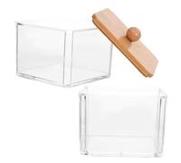 1 Ensemble Boîte de Rangement Transparent pour Organisateur Empilable pour Coton Tiges de Coton Couvercle de Rangement pour Salle de Bain Coiffeuse