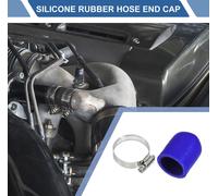 1 Ensemble Capuchon D'Extrémité Automobile En Silicone Bleu Pour Voiture Tuyau En Caoutchouc De Silicone 30mm Longueur et 28mm/1.10" Diamètre Intérieur Avec Pinces
