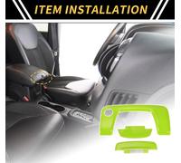 1 Ensemble Centre Console Accoudoir Interrupteur Bouton Couverture Garniture Pour Jeep Wrangler Jl Jlu 2018-2024 Centrale Accoudoir Ouvert Bouton Couverture Autocollant Abs Vert