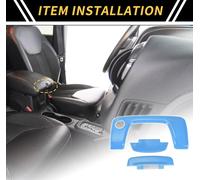 1 Ensemble Centre Console Accoudoir Interrupteur Bouton Couverture Garniture Pour Jeep Wrangler Jl Jlu 2018-2024 Centrale Accoudoir Ouvert Couverture Autocollant Abs Clair Bleu