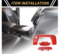 1 Ensemble Centre Console Accoudoir Interrupteur Bouton Couverture Garniture Pour Jeep Wrangler Jl Jlu 2018-2024 Centrale Accoudoir Ouvert Bouton Couverture Autocollant Abs Rouge