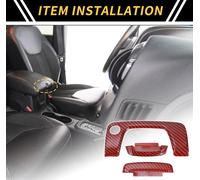 1 Ensemble Centre Console Accoudoir Interrupteur Bouton Couverture Garniture Pour Jeep Wrangler Jl Jlu 2018-2024 Centrale Accoudoir Ouvert Bouton Autocollant Abs Rouge