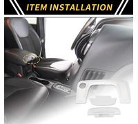 1 Ensemble Centre Console Accoudoir Interrupteur Bouton Couverture Garniture Pour Jeep Wrangler Jl Jlu 2018-2024 Centrale Accoudoir Ouvert Bouton Couverture Autocollant Abs Blanc