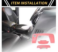 1 Ensemble Centre Console Accoudoir Interrupteur Bouton Couverture Garniture Pour Jeep Wrangler Jl Jlu 2018-2024 Centrale Accoudoir Ouvert Bouton Couverture Autocollant Abs Rose