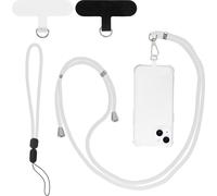 1 Ensemble Chaîne De Téléphone Portable Universelle, Dragonne De Téléphone Portable Avec 2 Patchs Universels, Chaîne De Téléphone Portable Pour Étui Smartphones Standard, Blanc