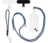1 Ensemble Chaîne De Téléphone Portable Universelle, Dragonne De Téléphone Portable Avec 2 Patchs Universels, Chaîne De Téléphone Portable Pour Étui De Smartphones Standard, Bleu