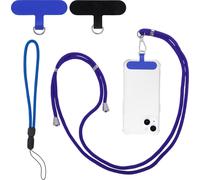 1 Ensemble Chaîne De Téléphone Portable Universelle, Dragonne Téléphone Portable Avec 2 Patchs Universels, Chaîne Téléphone Portable Pour Étui Smartphones Standard, Bleu Profond