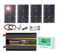 1 ensemble complet de panneau solaire 10 000 W avec onduleur à onde sinusoïdale pure et contrôleur de charge 50 A pour marine, camping-car et camping (100 W)