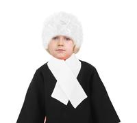 1 ensemble costume de juge, uniforme d'avocat tenue avec faux col perruque de juge et manteau costume d'arbitre accessoires enfants avocat tenue unisexe blanc court perruque juge manteau pour