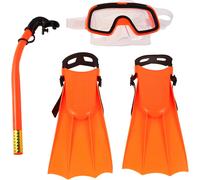 1 Ensemble Courtes Pour Nager Nageoires Plongée En Apnée Bleu Enfants Scaphandre Autonome Lunettes De Natation Équipement De Plongée Durable Tuba Complet Plastique Orange