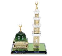 1 Ensemble Cristal Musulman doré mosquée Al-Aqsa modèle Miniature Islamique Maison Table décor pièce maîtresse Architecture Islamique Artisanat Souvenir décor de Bureau